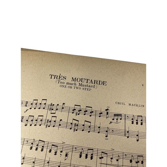 1911 Tres Moutarde Sheet Music One Step Two Step Tango Cecil Macklin - Picture 3 of 10